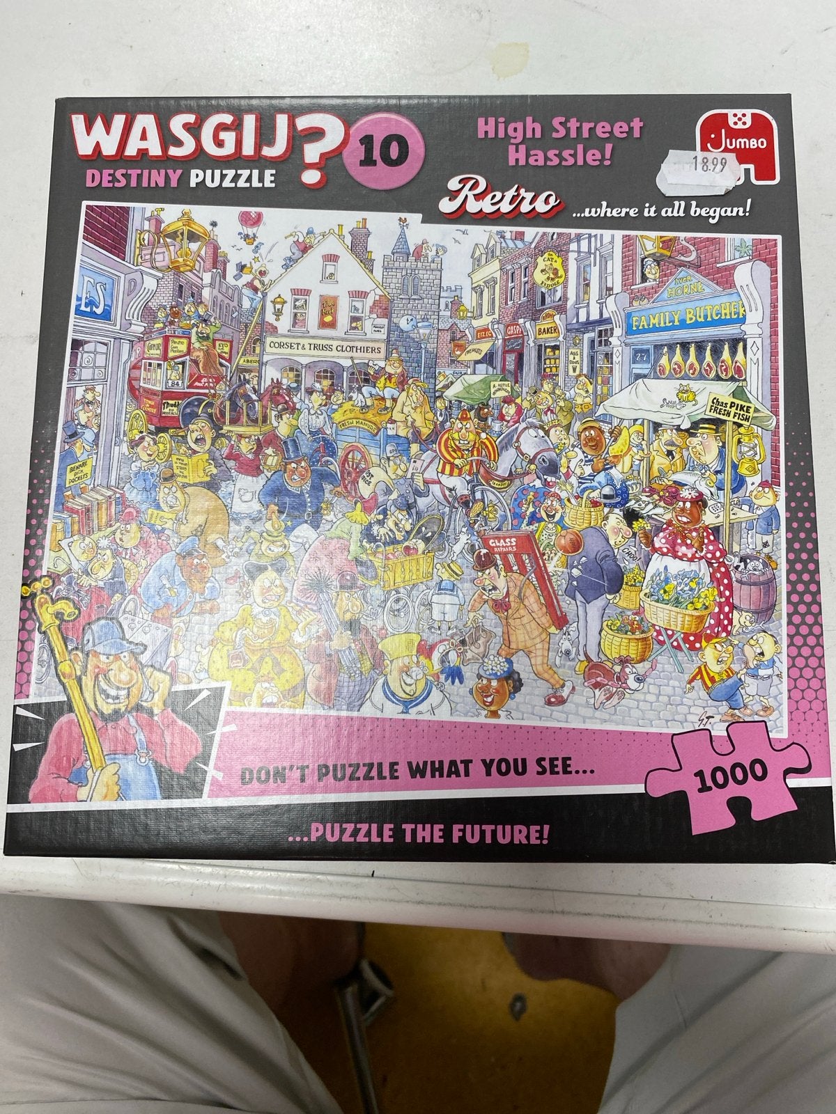 Wasgij? Destiny 10 Retro High Street Hassle 1000 stukjes, Ophalen of Verzenden, 500 t/m 1500 stukjes, Zo goed als nieuw, Legpuzzel