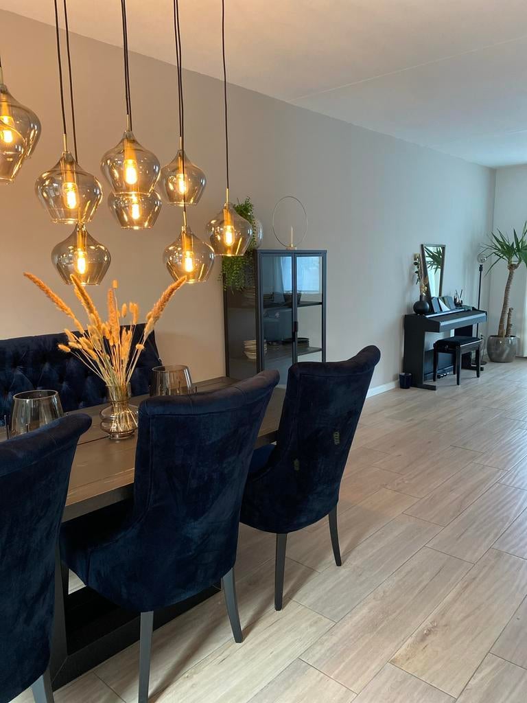 Eetbank met stoelen, Ophalen, Overige materialen, Drie, Blauw