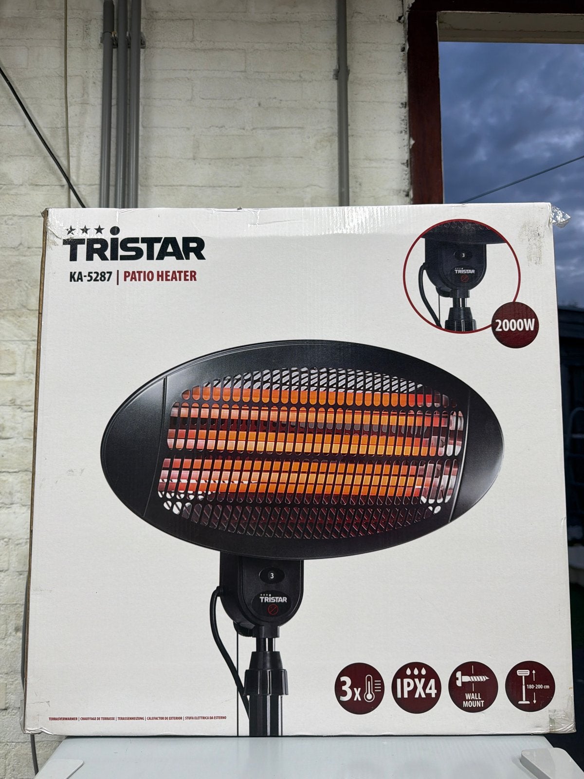 Tristar KA-5287 Terrasverwarmer 2000W, Vloer, Nieuw, Waterbestendig, Ophalen