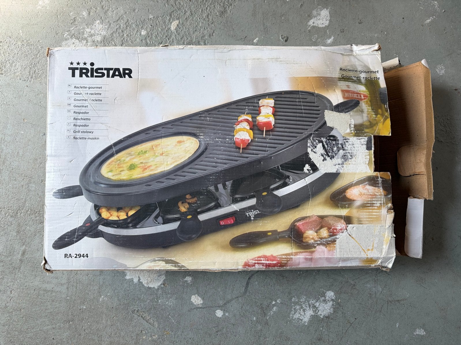 Tristar Raclette Gourmet Grill RA-2944, Witgoed en Apparatuur, Gourmetstellen, Ophalen of Verzenden, Gebruikt, 4 t/m 7 personen