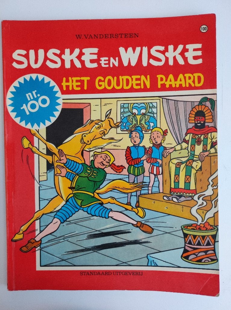 Suske en Wiske nr 100 Het gouden paard eerste druk 1969., Gelezen, Willy Vandersteen, Eén stripboek, Ophalen of Verzenden