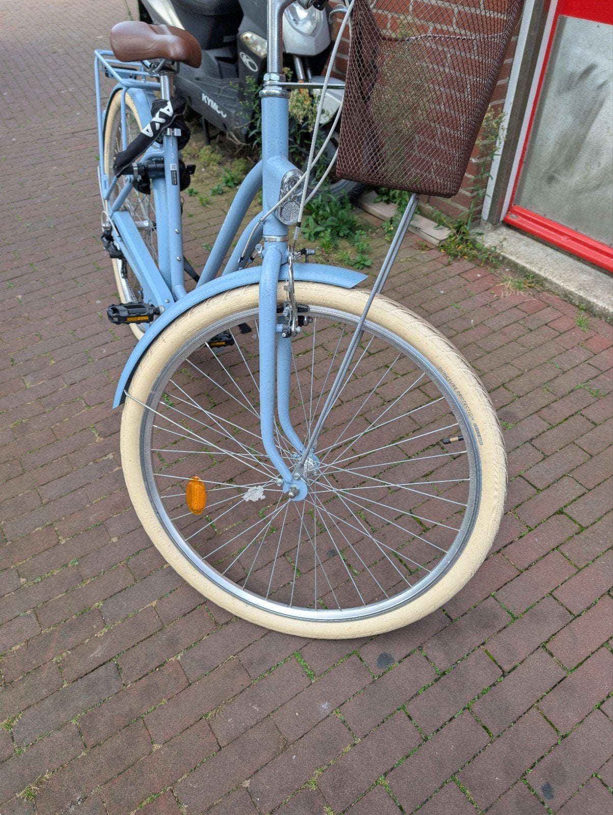 Classic 520 Elops - Lichtblauwe stadsfiets, Fietsen en Brommers, Gebruikt, Velgrem, Versnellingen, 50 tot 53 cm
