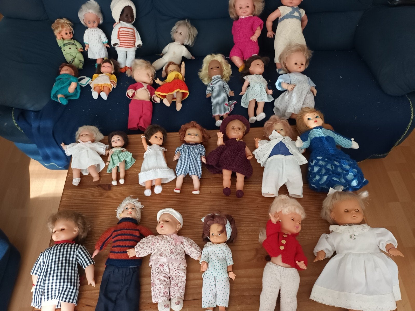 Partij  vintage poppen, diverse types en maten, Ophalen of Verzenden