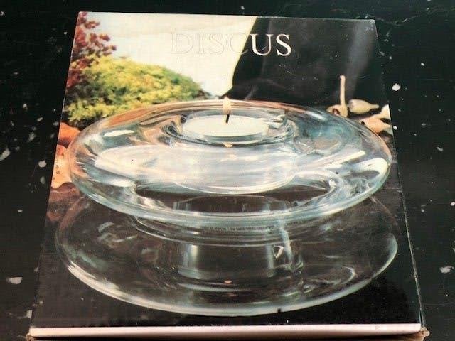 Elips vormige waxinelichthouder helder van Euroglass design., Ophalen of Verzenden, Nieuw, Glas, Waxinelichthouder
