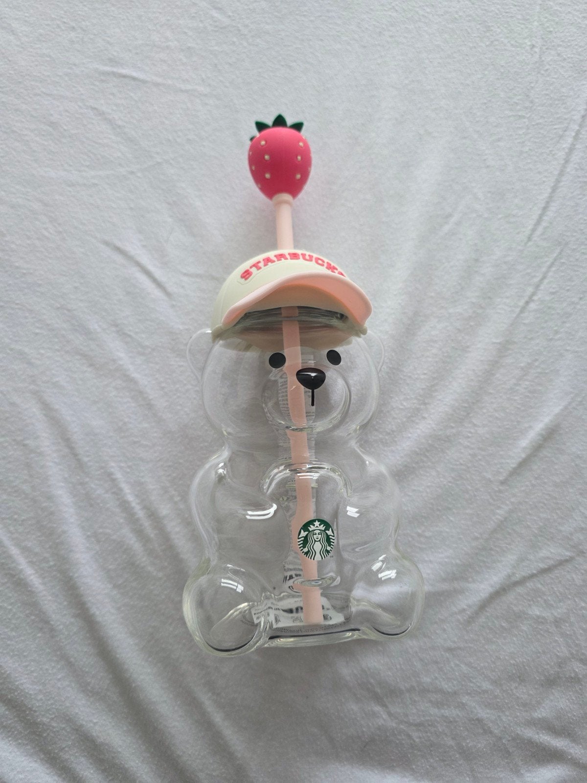 Starbucks Bearista Glazen Beker met Rietje en Dop, Nieuw, Ophalen of Verzenden, Meerkleurig, Overige merken