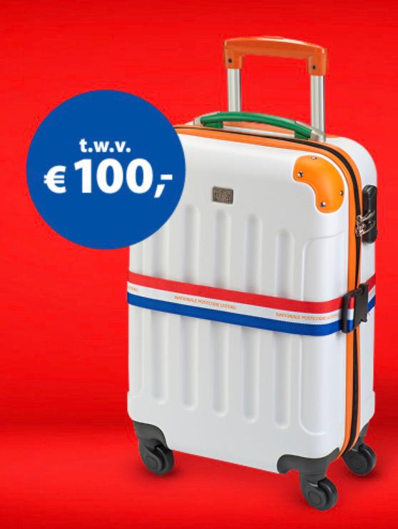 Postcodeloterij reiskoffertje - Nieuw in doos, Ophalen of Verzenden, Nieuw, Hard kunststof, Wieltjes
