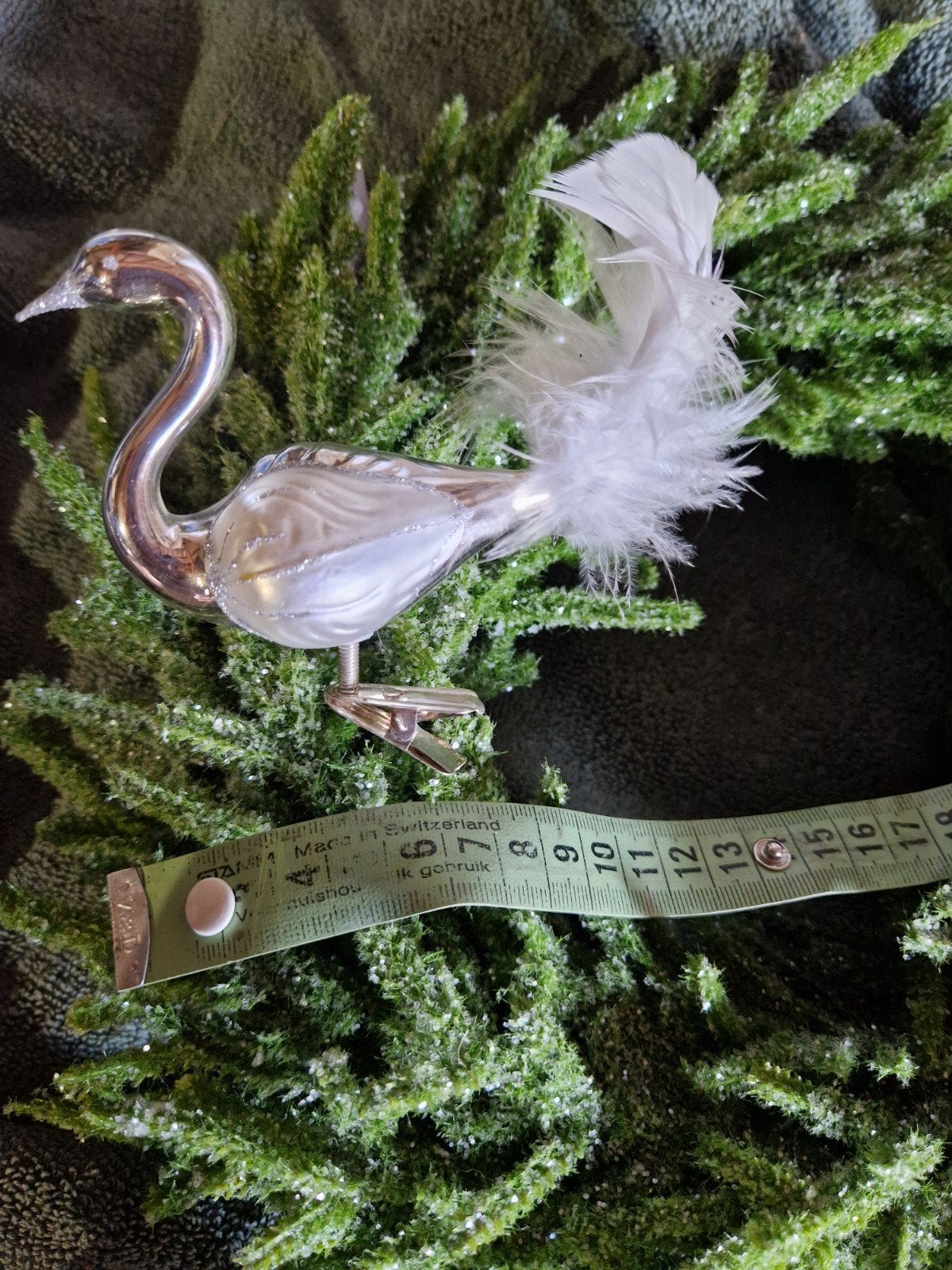 BROCANTE  GLAZEN ZWAAN KERSTBAL, Diversen, Ophalen of Verzenden