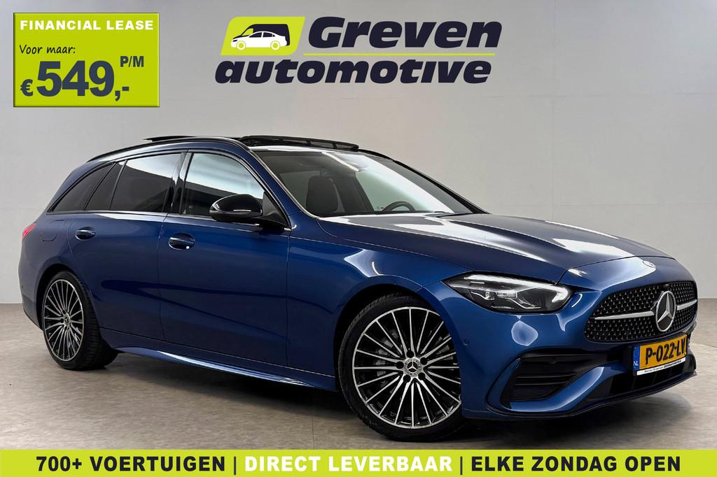 Mercedes-Benz C-Klasse 200 Launch Edition AMG Line | Pano |, Auto's, Mercedes-Benz, Automaat, Euro 6, 4 cilinders, Blauw