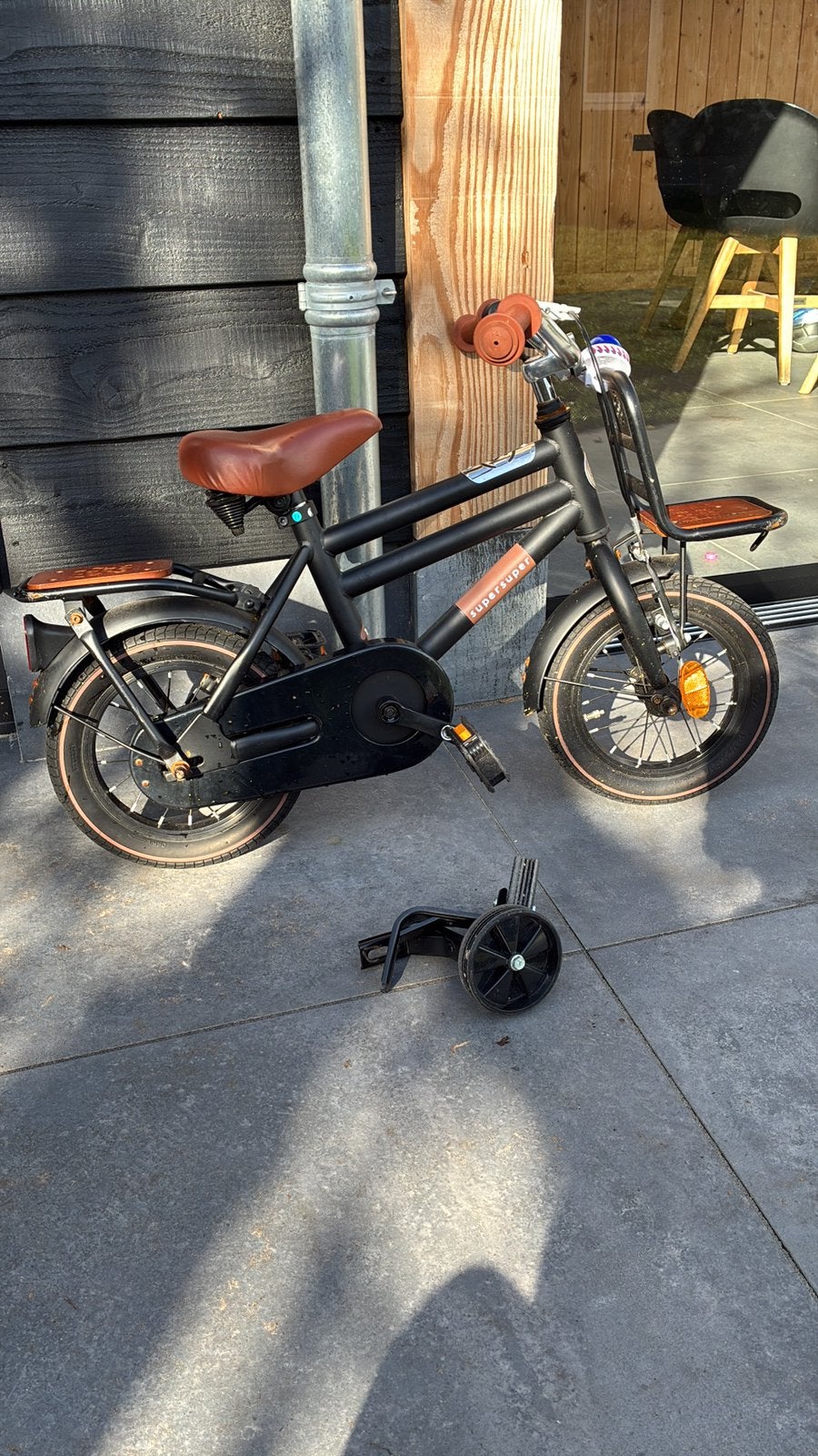 Stoere jongensfiets 12,5 inch! Super Super - Cooper model!, Fietsen en Brommers, Ophalen, Terugtraprem, Zijwieltjes, Gebruikt