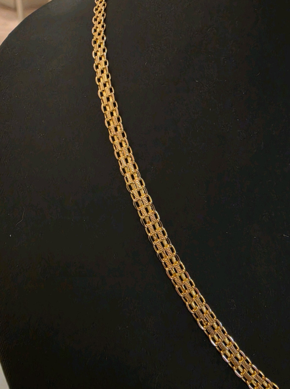 14 karaats gouden Bismarck schakel ketting geelgoudv, Verstelbaar, Ophalen of Verzenden, Zo goed als nieuw, Goud