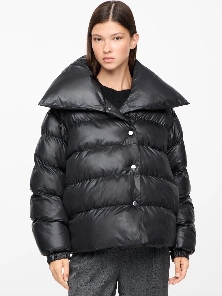 Zara zwarte donsjack dons jas met een brede kraag maat S, Kleding | Dames, Nieuw, Ophalen of Verzenden, Maat 36 (S), Zara