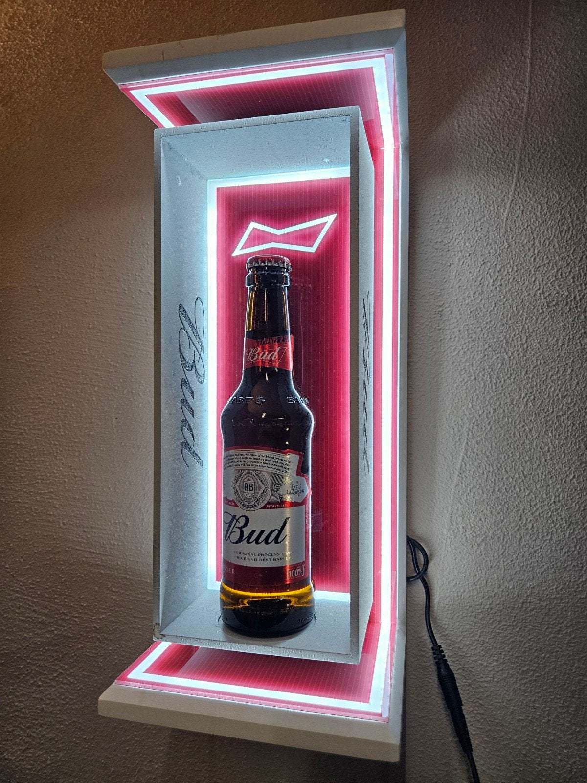 Budweiser LED Display - Uniek Lichtobject, Verzamelen, Biermerken, Ophalen of Verzenden, Zo goed als nieuw, Flesje(s), Overige merken
