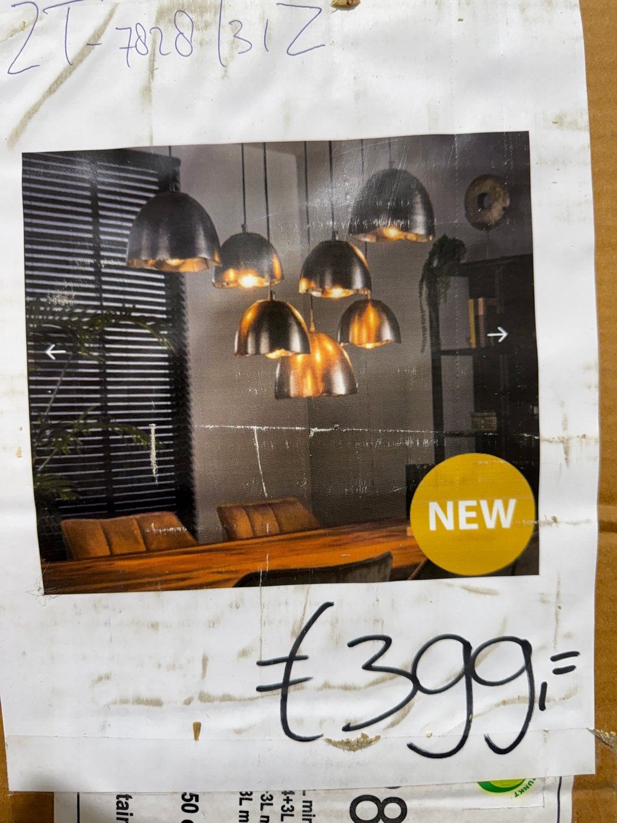 Moderne hanglamp met 7 kappen - Nieuw in doos, Ophalen, Nieuw, Metaal