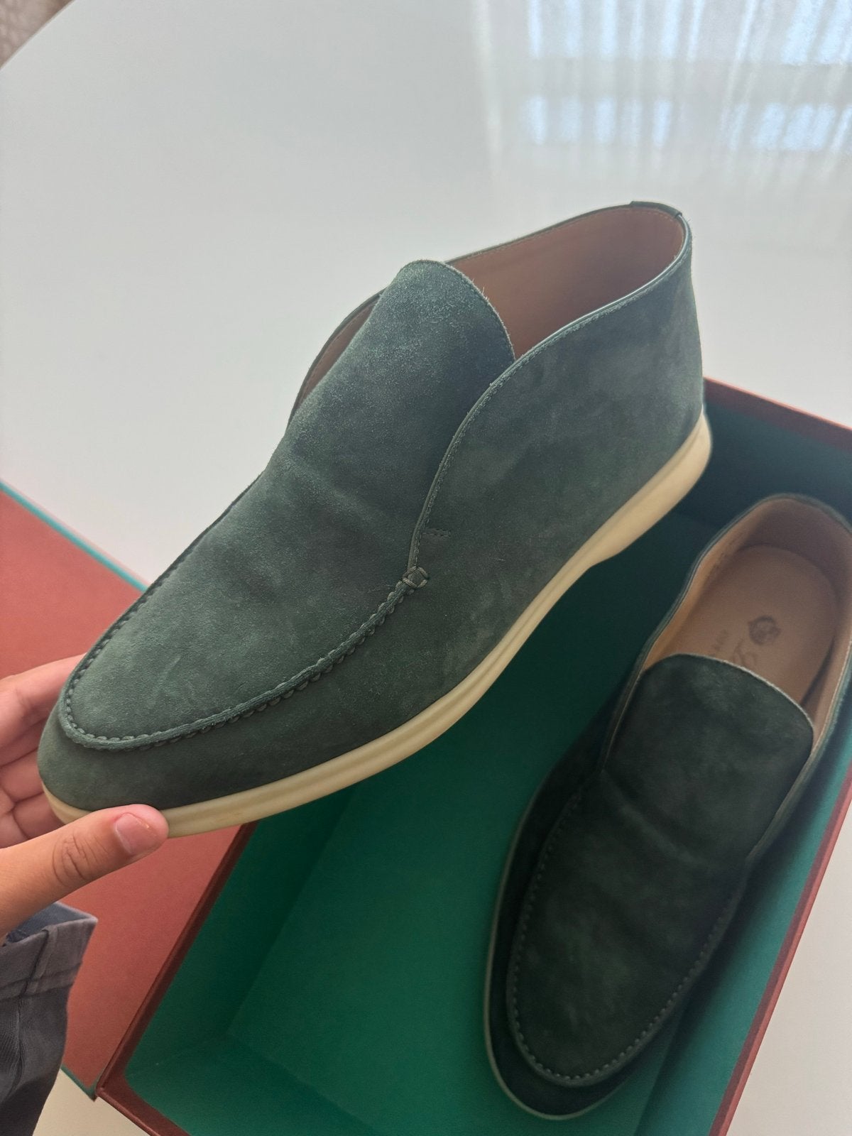 Loro Piana Open Walk suède schoenen - Maat 41.5, Kleding | Heren, Ophalen of Verzenden, Gedragen, Overige kleuren, Loafers