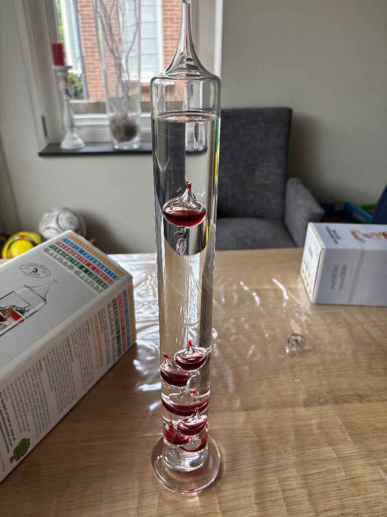 Galileithermometer, Decoratieve thermometer, Ophalen, Nieuw, Glas