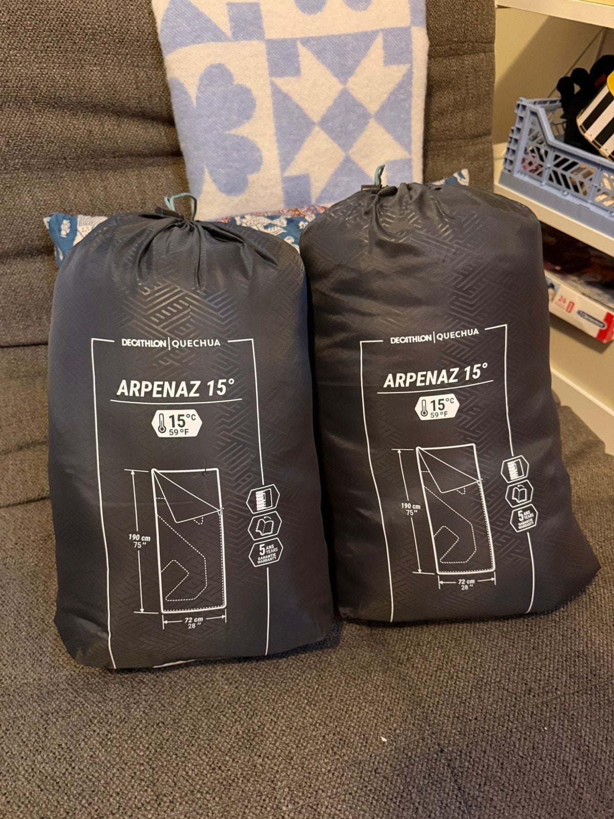 ZGAN 2x Arpenaz slaapzakken (15 graden), Ophalen of Verzenden, Zo goed als nieuw