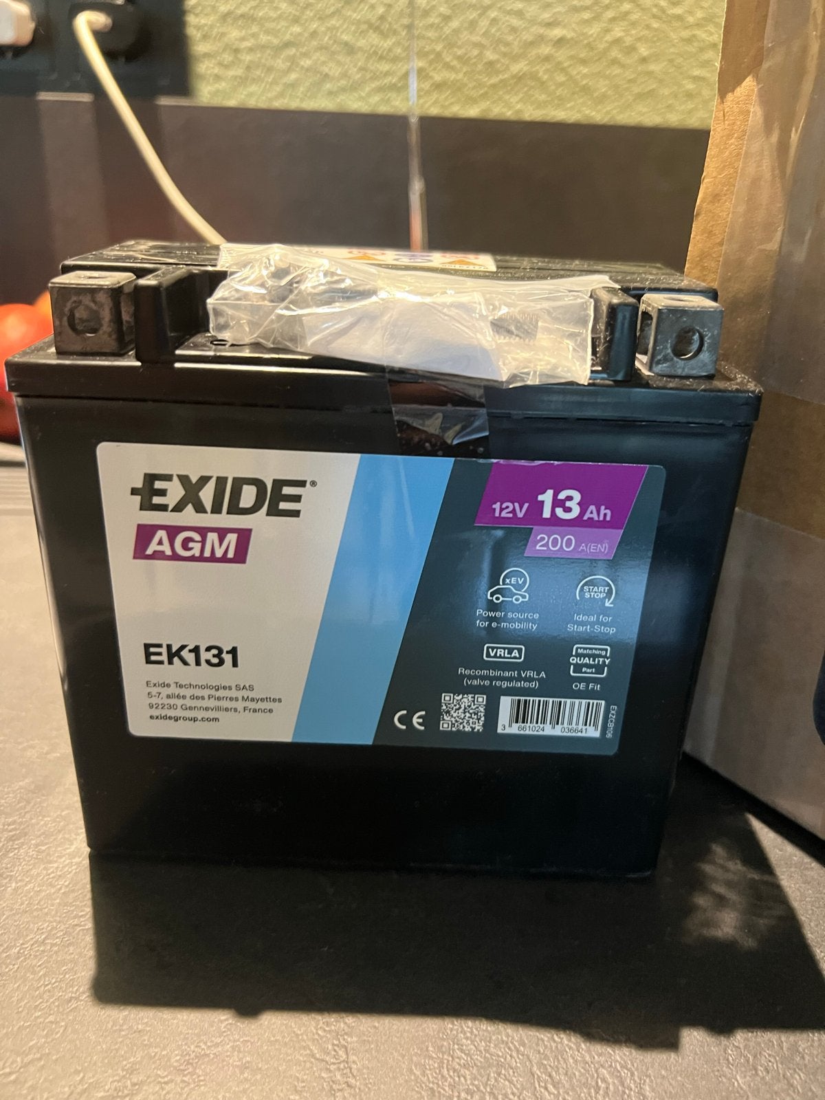Exide AGM EK131 12V 13Ah 200A(EN) accu, Ophalen of Verzenden, Nieuw, Universele onderdelen