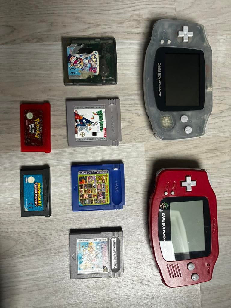2x Gameboy Advance + spellen (Pokemon firered, Mariokart ed), Ophalen of Verzenden, Gebruikt