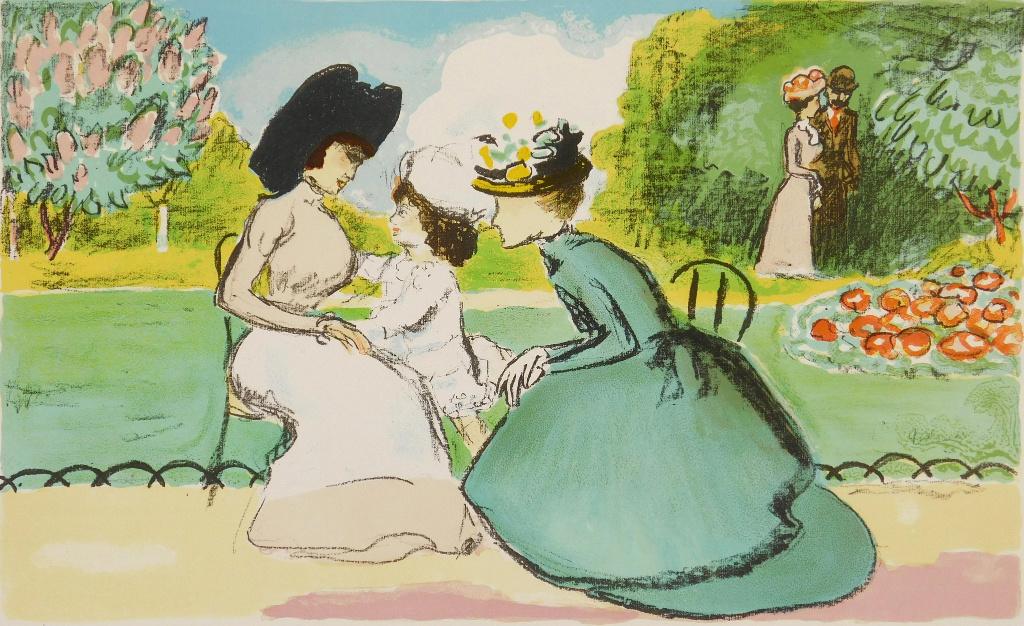 Kees van Dongen (1877) Kleur Lithografie " Le Parc " Ges Gen, Antiek en Kunst, Ophalen of Verzenden