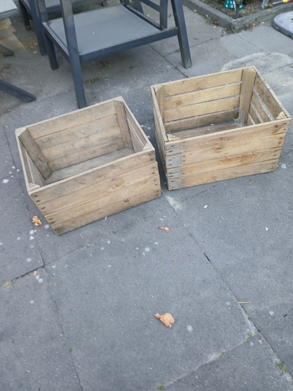 2 aardappelkistjes, Ophalen