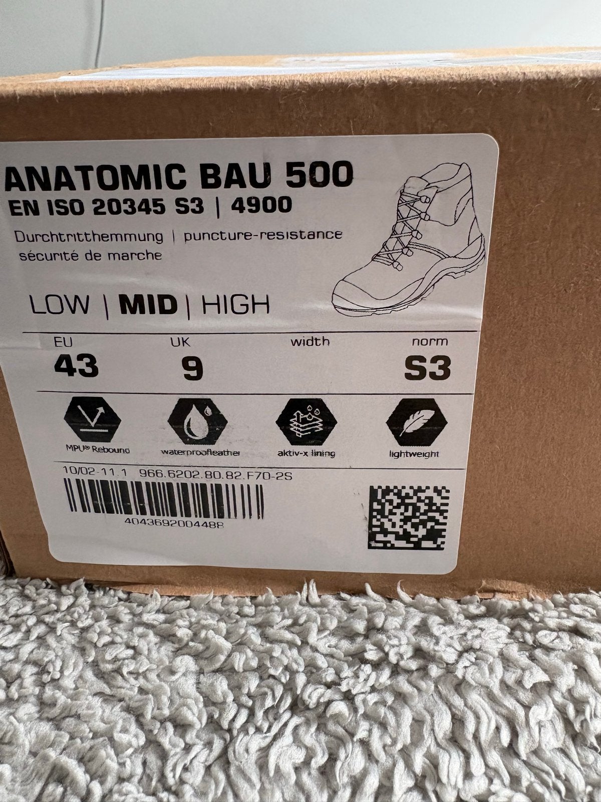 Anatomic Bau 500 S3 Veiligheidsschoenen - Maat 43, Ophalen of Verzenden, Nieuw