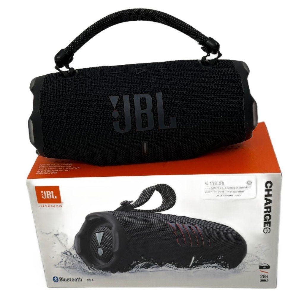 JBL Charge 6 Bluetooth Speaker Zwart| In doos | Met garantie, JBL, Toulonselaan 72, Overige typen, Ophalen of Verzenden