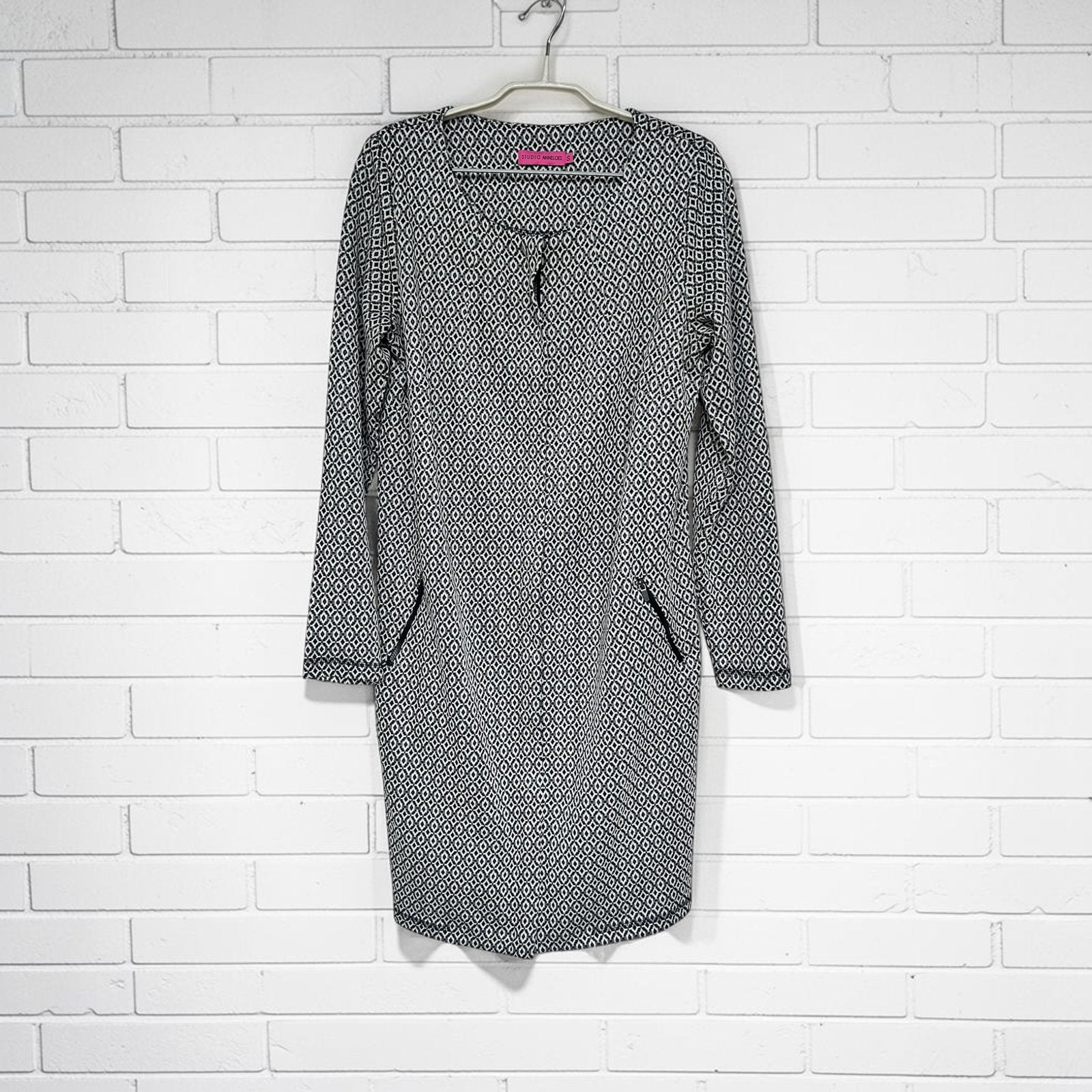 Studio Anneloes Jurk Maat S Zwart Wit Ruit Rits Midi, Verzenden, Zwart, Sa, Knielengte
