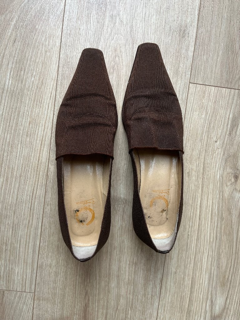 Bruine loafers, zgan, mt 38, Kleding | Dames, Bruin, Instappers, Ophalen of Verzenden, Zo goed als nieuw