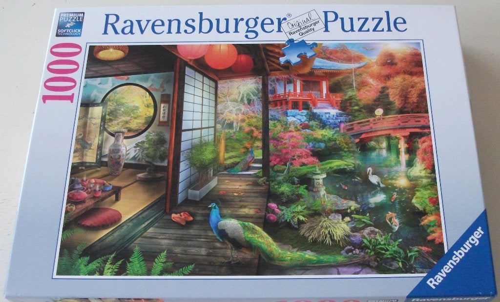 Puzzel *** THEEHUIS IN JAPANSE TUIN *** 1000 stukjes, Ophalen of Verzenden, 500 t/m 1500 stukjes, Zo goed als nieuw, Legpuzzel