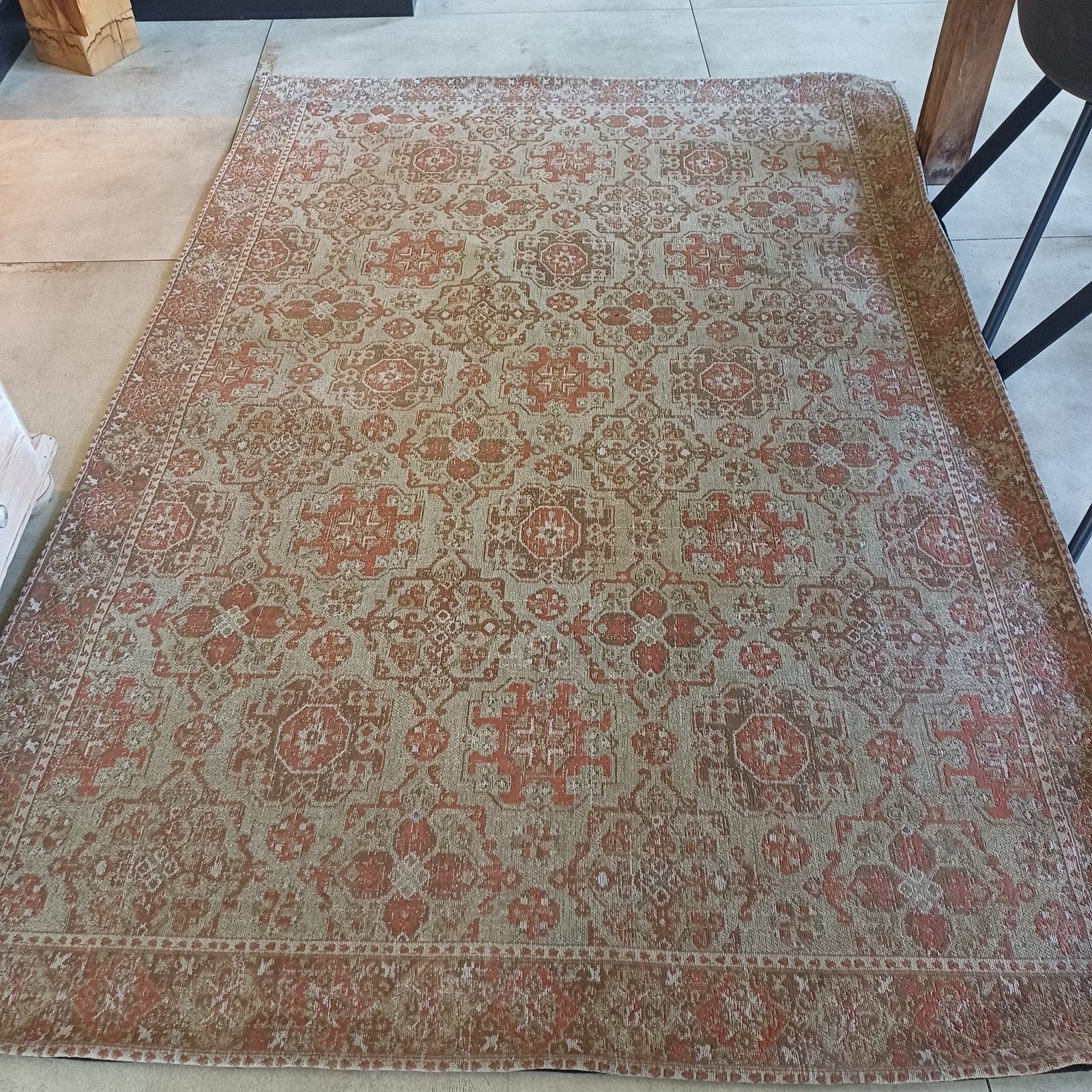 Vintage vloerkleed met oosters patroon, Ophalen, Oosters, Vintage, Gebruikt, 100 tot 150 cm