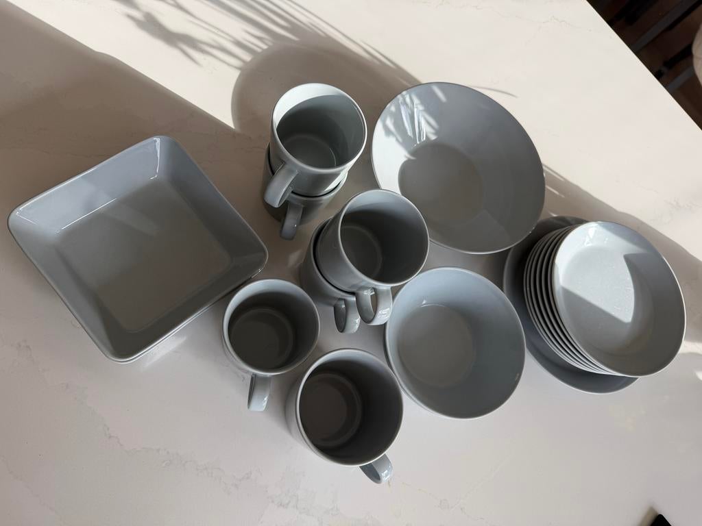 Iittala Teema servies grijs, Gebruikt, Keramiek, Ophalen of Verzenden, Effen