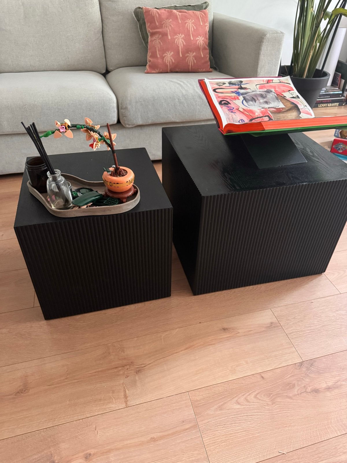 Woood salontafel - set van 2 - Zwart - Zeer goede staat, Huis en Inrichting, Tafels | Salontafels, Ophalen, Vierkant, 50 tot 100 cm