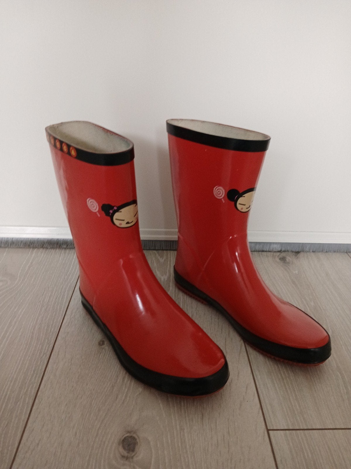 Pucca Funny love rode regenlaarzen, Ophalen of Verzenden, Regenlaarzen, Gedragen, Rood