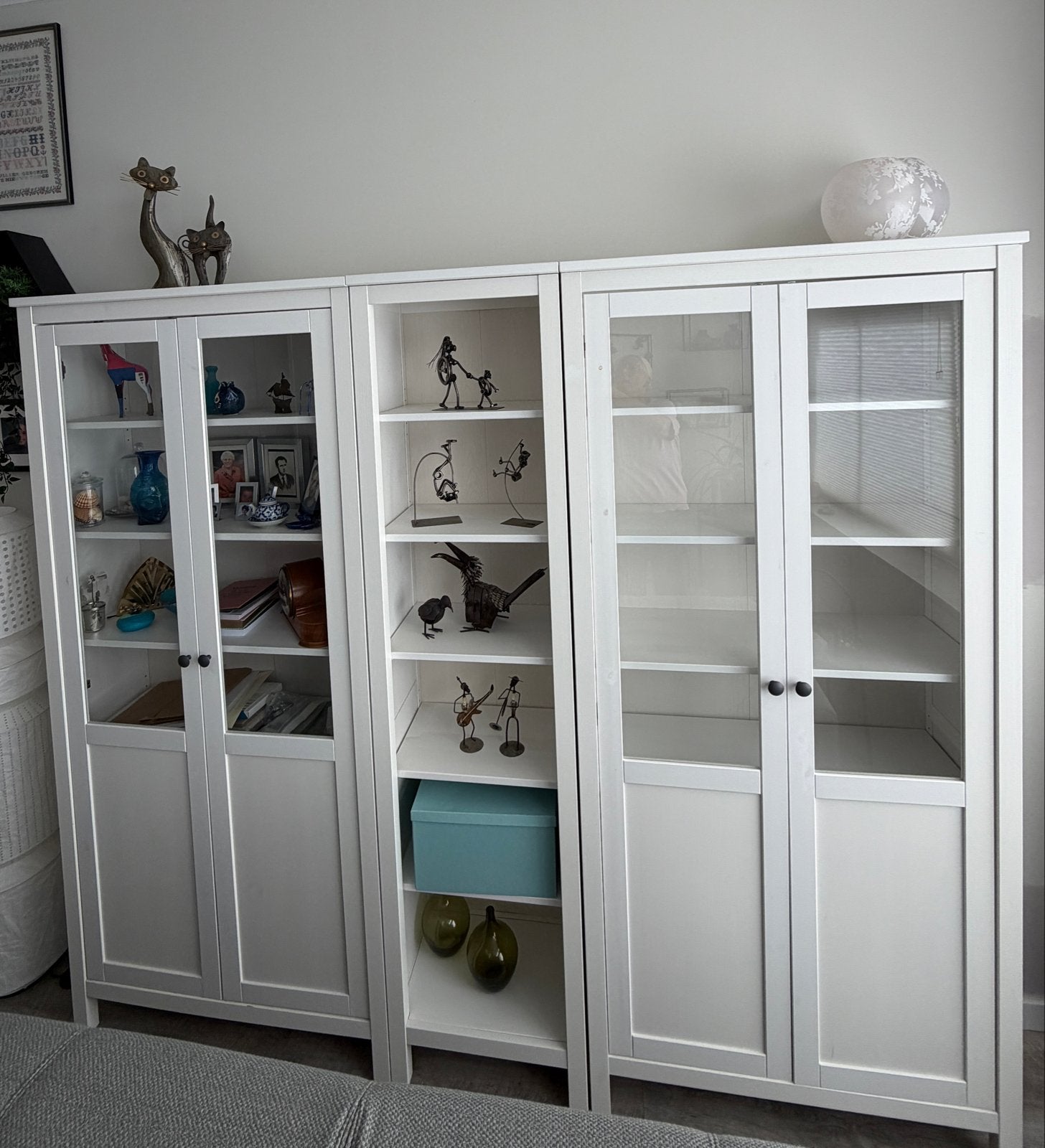 2 IKEA Hemnes vitrinekasten en boekenkast wit, Ophalen, Gebruikt, 200 cm of meer, 150 tot 200 cm