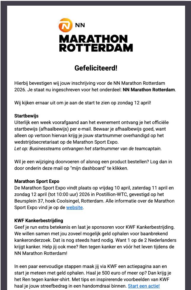 NN Marathon 42km te koop, Eén persoon
