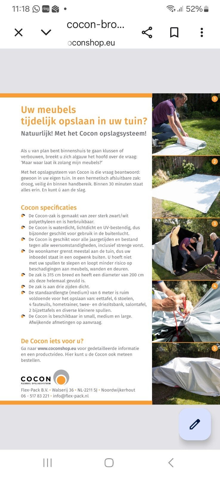 Foto 3 van Cocoon Opslagsysteem - Tijdelijke opslag in uw tuin