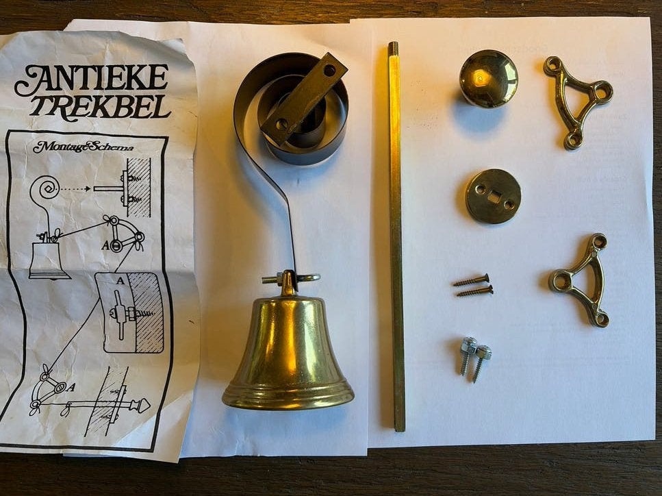 Nieuwe antieke messing trekbel, Ophalen of Verzenden