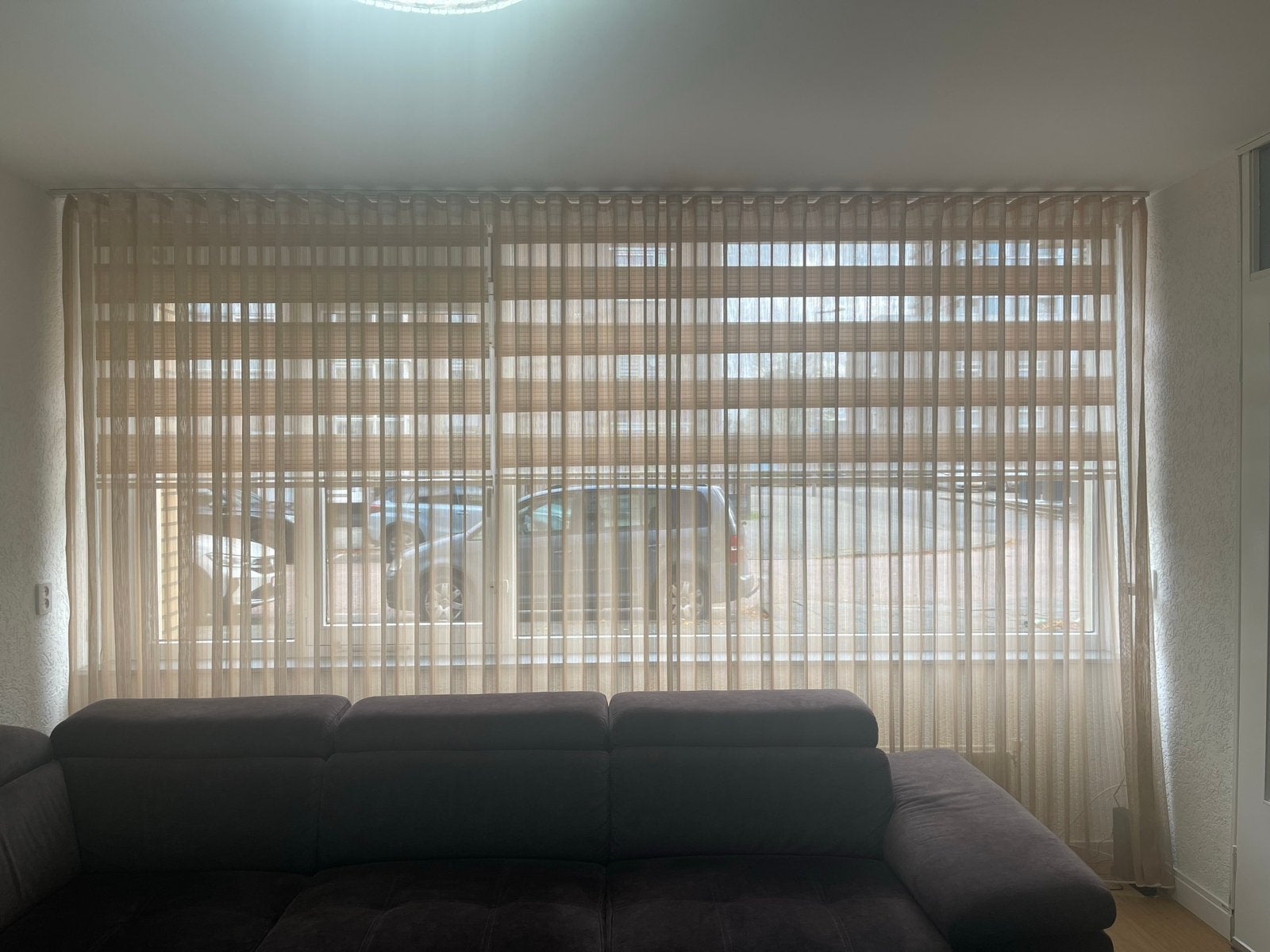 Lichtdoorlatende Inbetween Gordijnen - Beige, Ophalen, Beige, Polyester, Inbetween gordijn
