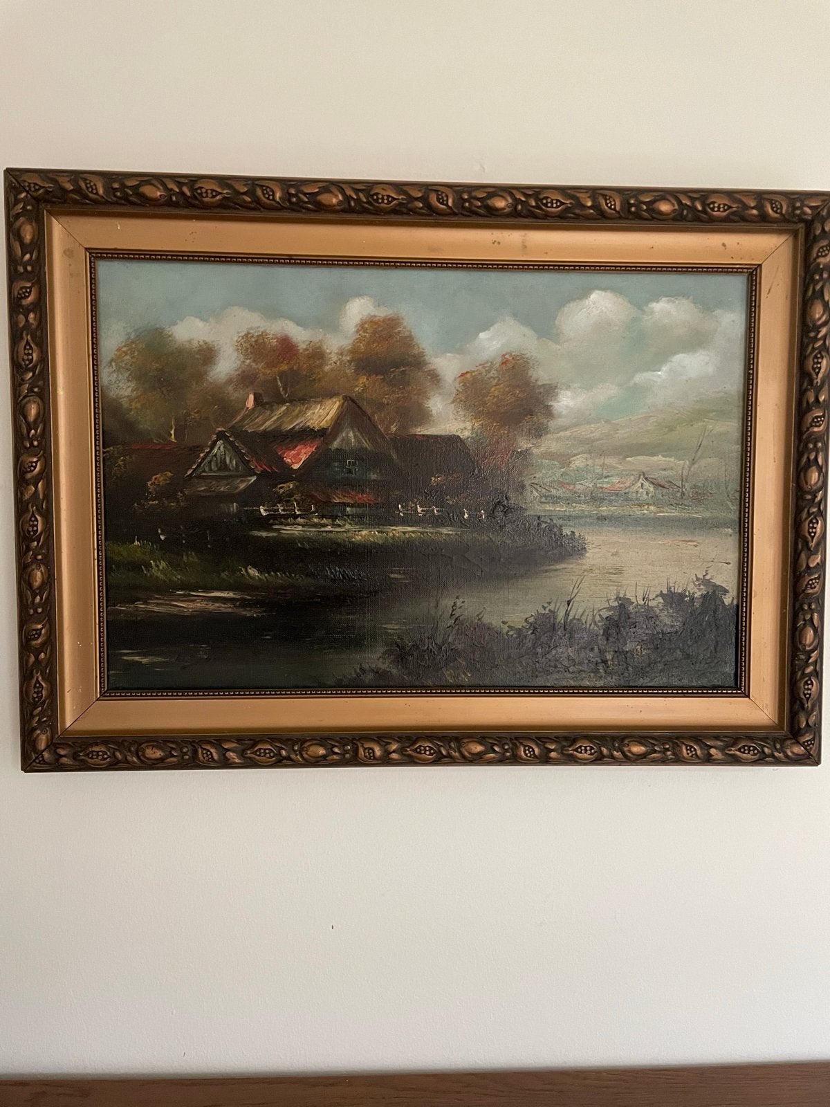 Oud Hollands Landschap Schilderij - Olieverf op Doek, Antiek en Kunst, Doek, Oud hollands, Ophalen of Verzenden, Landschap