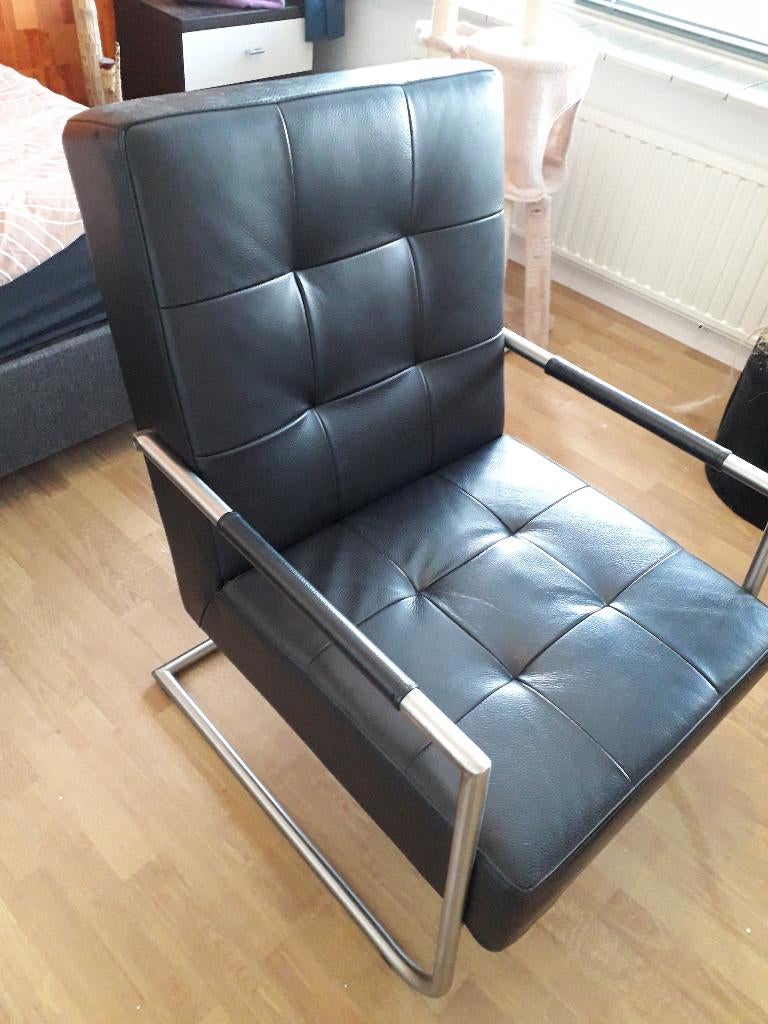 Comfortabele relaxstoel / fauteuil, Ophalen, Gebruikt, 50 tot 75 cm, Leer