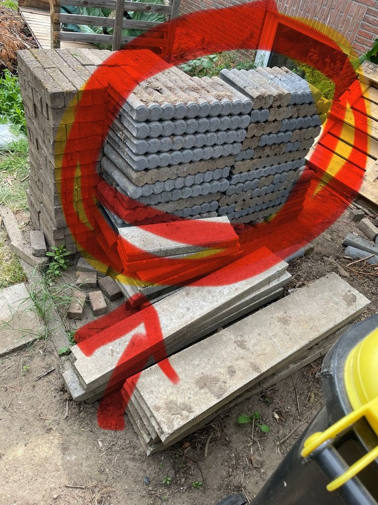 GRATIS Palissade antraciet / grijs, Tuin en Terras, Ophalen, Gebruikt, 25 tot 50 cm, Minder dan 25 cm