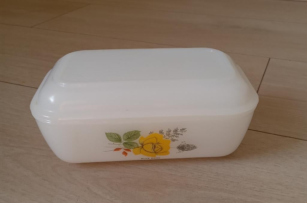 Vintage glazen Arcopal boterdoos, Ophalen of Verzenden