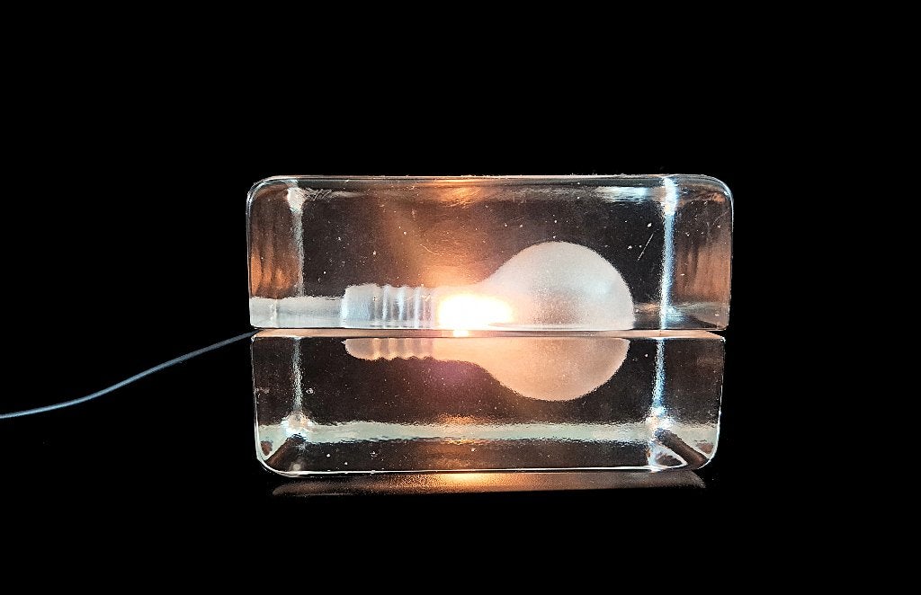 Geweldige mondgeblazen glas blok bulb Harri Koskinen design, Met schakelaar, Gebruikt, Overige fittingen, Ophalen of Verzenden