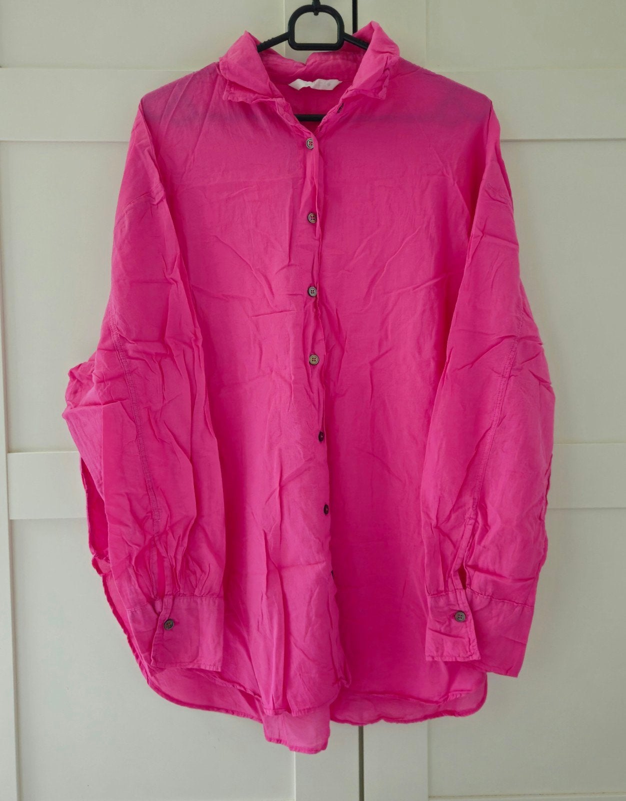 Roze Zara blouse met lange mouwen 100% katoen, Kleding | Dames, Zara, Maat 46/48 (XL) of groter, Ophalen of Verzenden, Zo goed als nieuw
