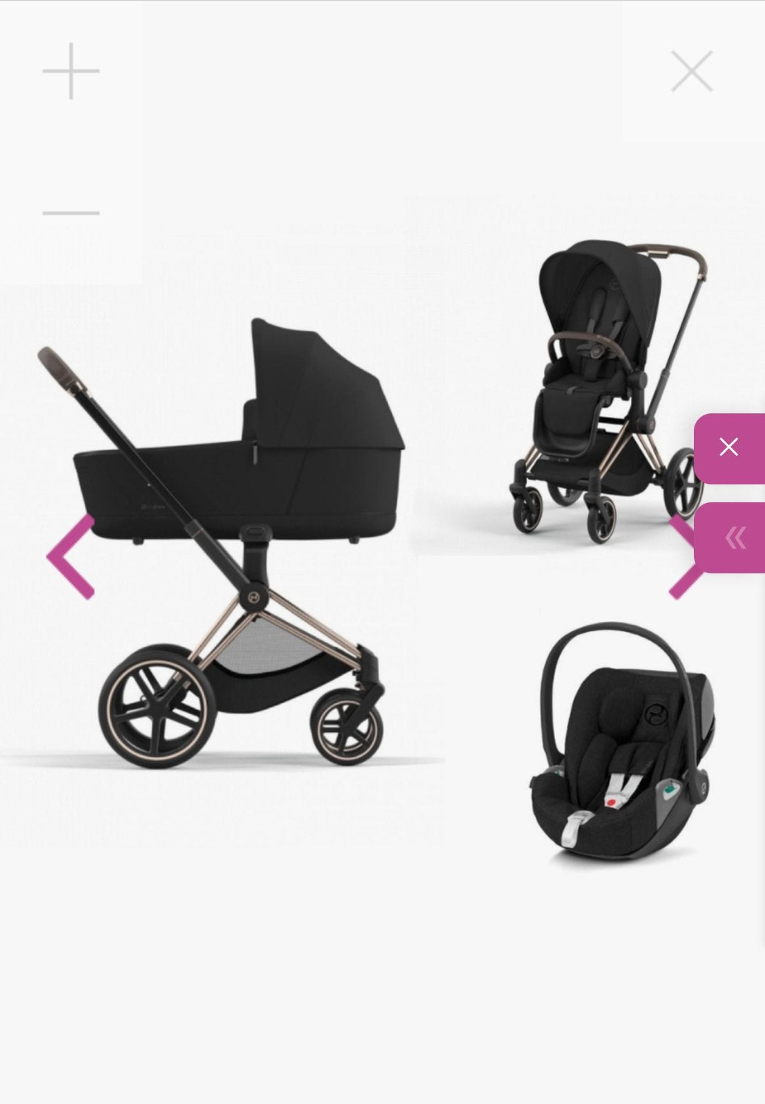 Cybex Priam kinderwagen + maxi cosi + autozitje, Ophalen, Zo goed als nieuw, Overige merken