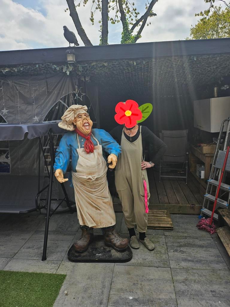 Levensgrote Vintage Kok Beeld - Unieke Decoratie, Verzamelen, Beelden en Beeldjes, Ophalen, Gebruikt, Mens