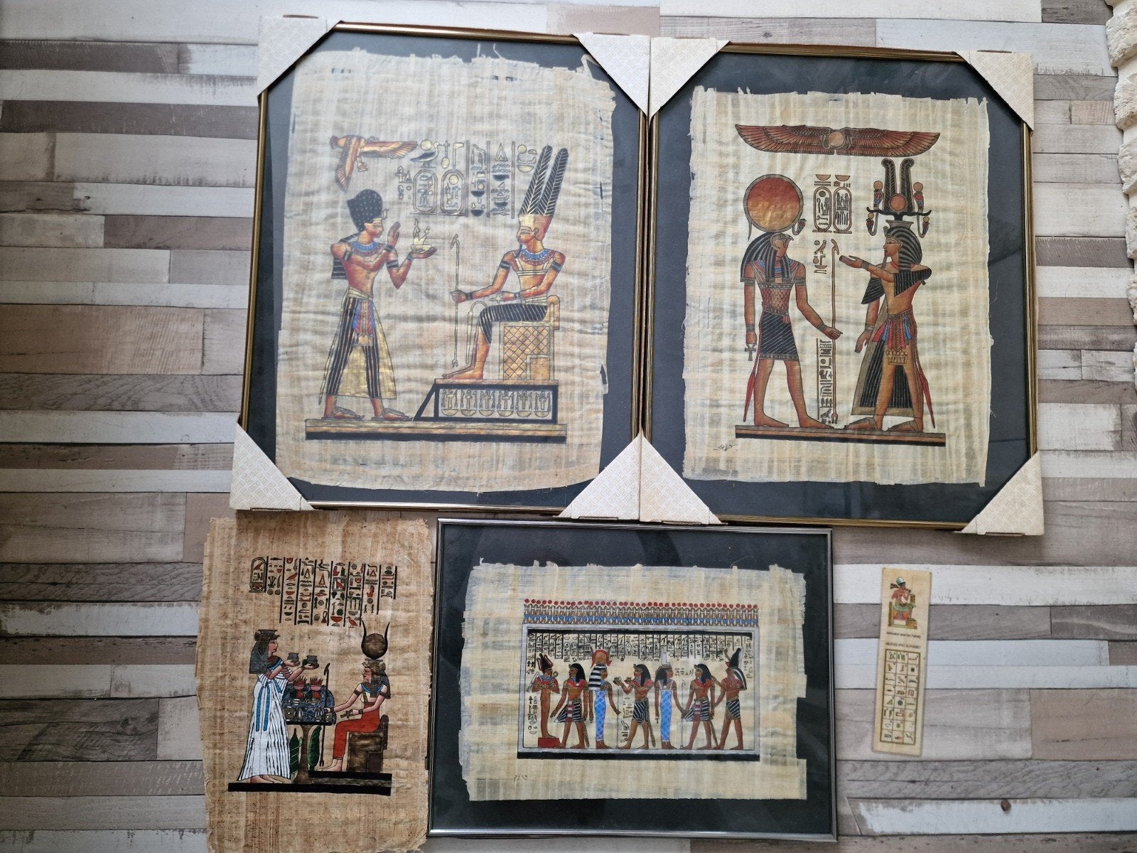 Mooie Egyptische schilderijen  mogen los of samen weg, Ophalen of Verzenden, Nieuw, Minder dan 50 cm, Schilderij