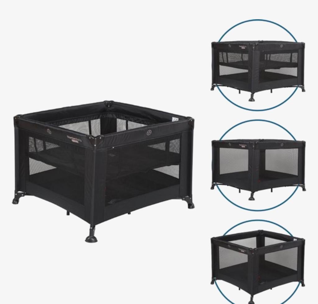Opvouwbare box van het merk Titaniumbaby 100x100 cm, Ophalen, Zo goed als nieuw, Vierkant, In hoogte verstelbaar