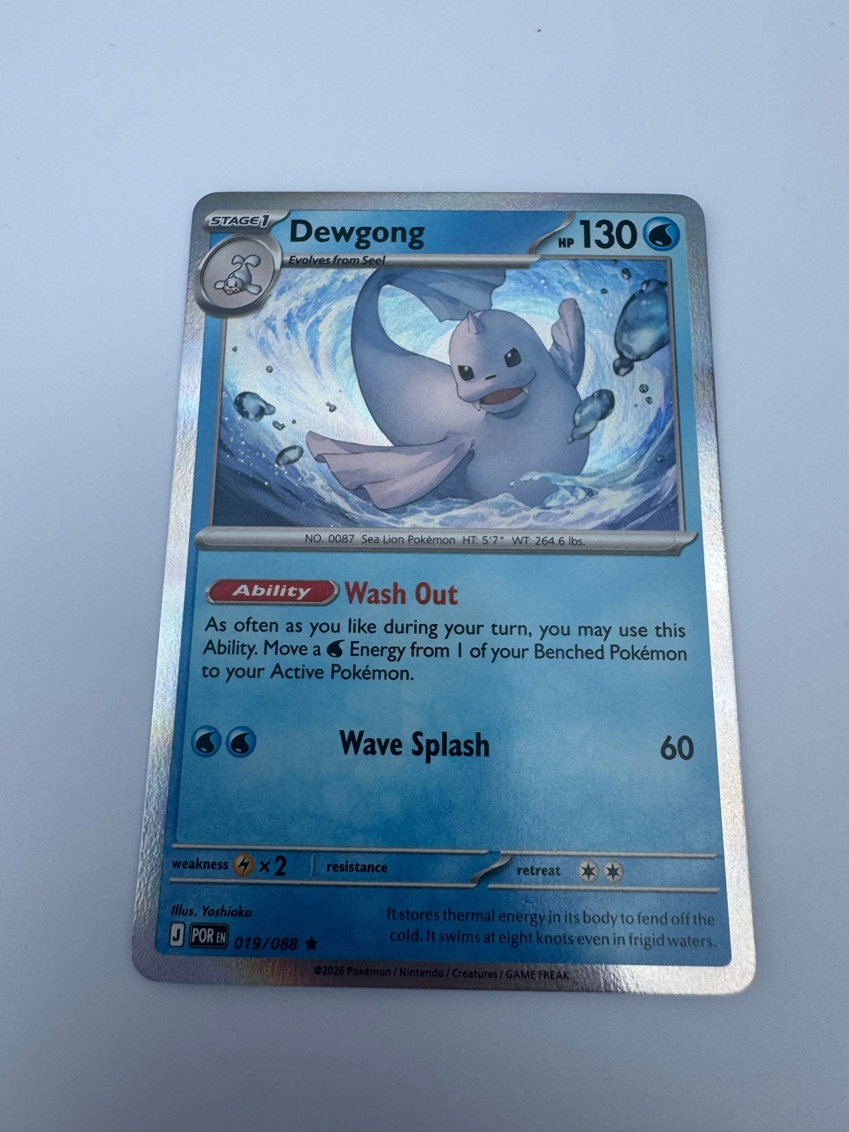 Dewgong Pokémon Kaart - Foil - Zo goed als nieuw, Ophalen of Verzenden, Zo goed als nieuw, Losse kaart, Foil