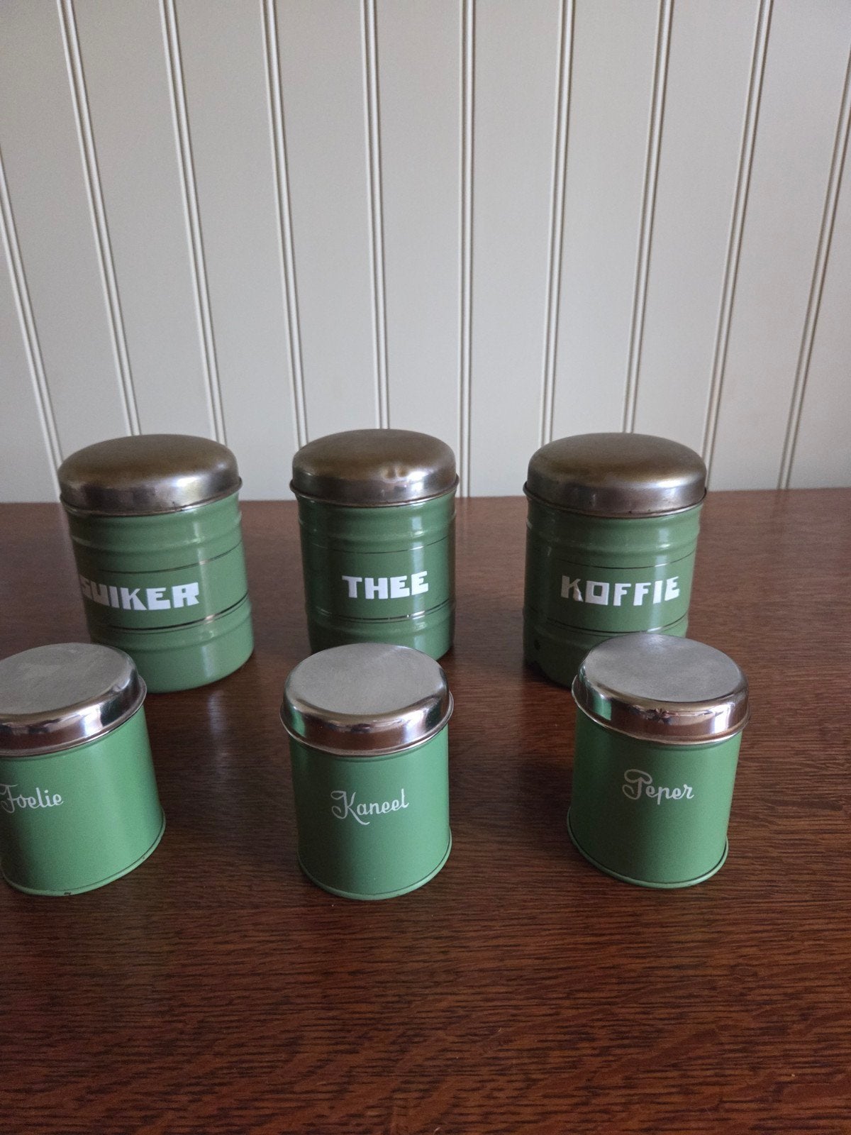 Vintage Brabantia voorraadblikken set (6 stuks), Ophalen of Verzenden
